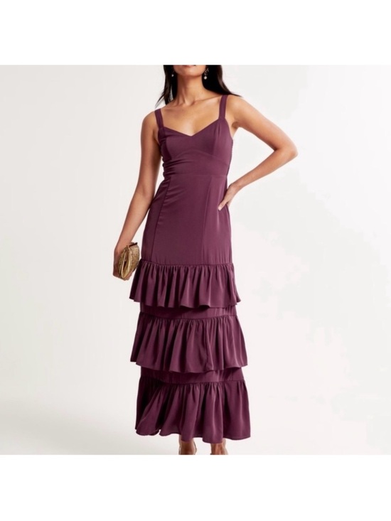 Abercrombie & Fitch Dresses & Skirts - Abercrombie & Fitch Plum Tiered Ruffle Maxi Dress